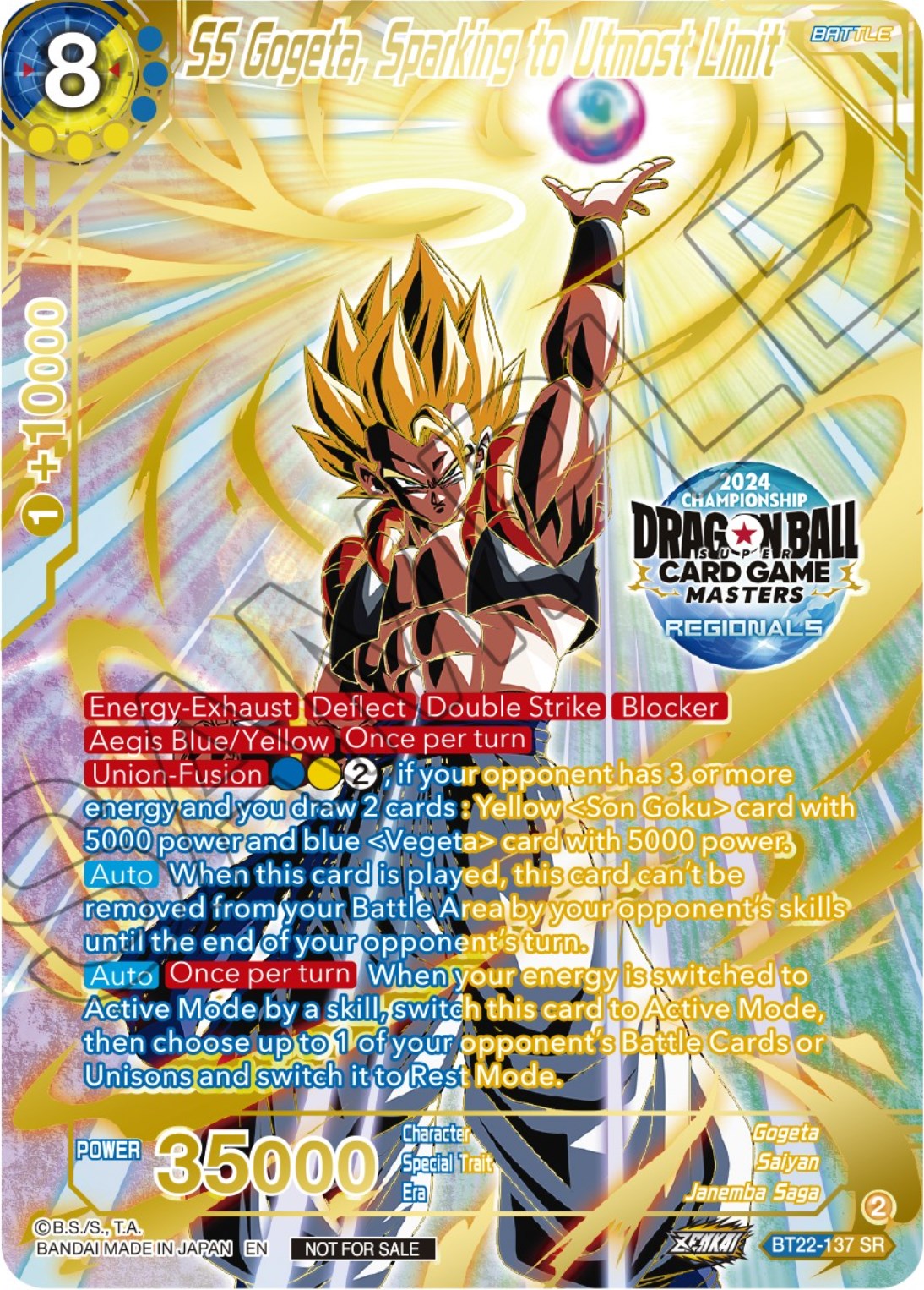 SS Gogeta, Sparking to Utmost Limit (2024 Championship Regionals Top 16) (BT22-137) [Tournament Promotion Cards] | Tables and Towers