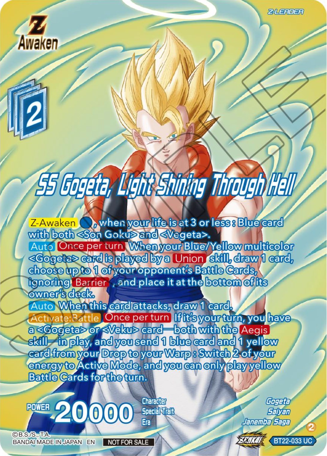 SS Gogeta, Light Shining Through Hell (Premium Alt-Art Card Set 2024 Vol.1) (BT22-033) [Promotion Cards] | Tables and Towers