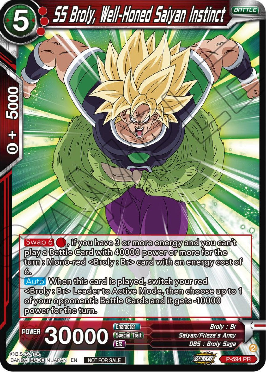 SS Broly, Well-Honed Saiyan Instinct (Deluxe Pack 2024 Vol.1) (P-594) [Promotion Cards] | Tables and Towers