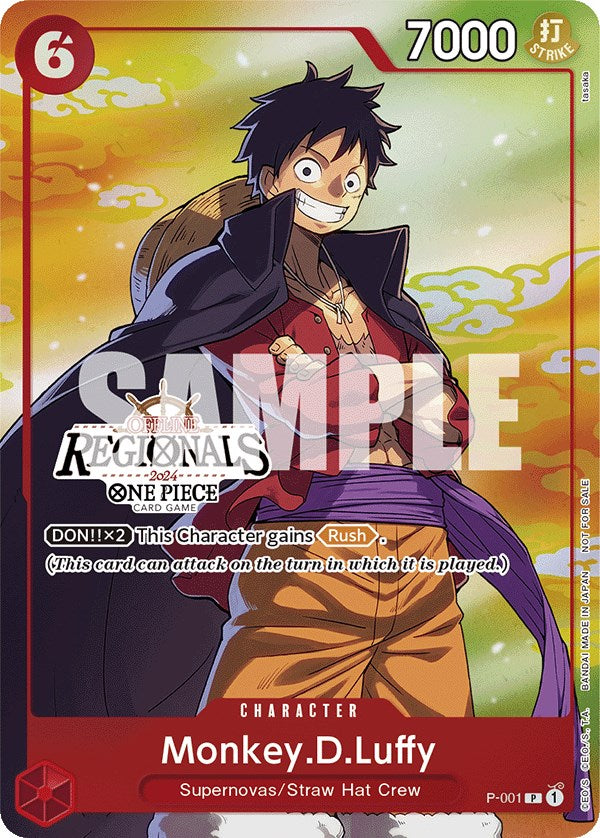 Monkey.D.Luffy (Offline Regional 2024 Vol. 2) [Participant] [One Piece Promotion Cards] | Tables and Towers