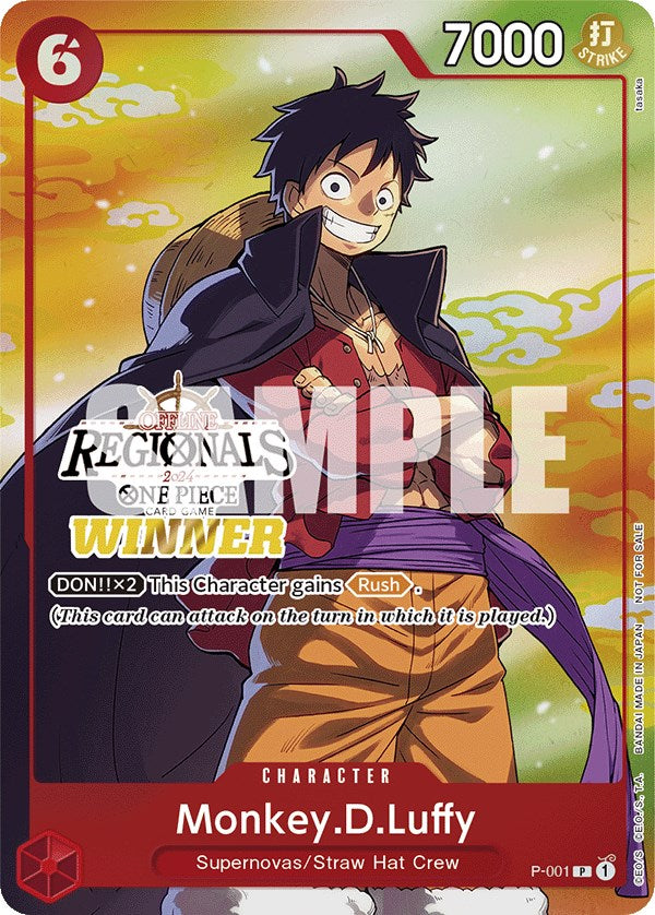 Monkey.D.Luffy (Offline Regional 2024 Vol. 2) [Winner] [One Piece Promotion Cards] | Tables and Towers