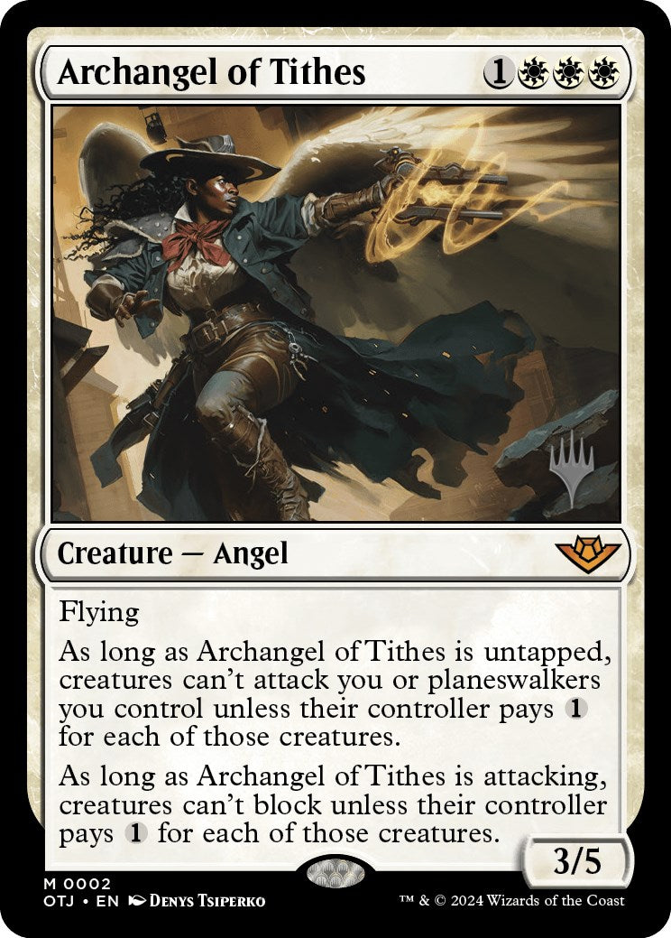 Archangel of Tithes (Promo Pack) [Outlaws of Thunder Junction Promos] | Tables and Towers