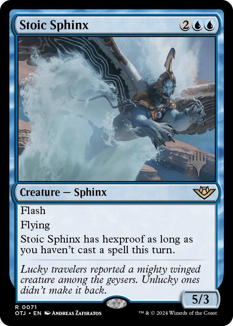 Stoic Sphinx (Promo Pack) [Outlaws of Thunder Junction Promos] | Tables and Towers