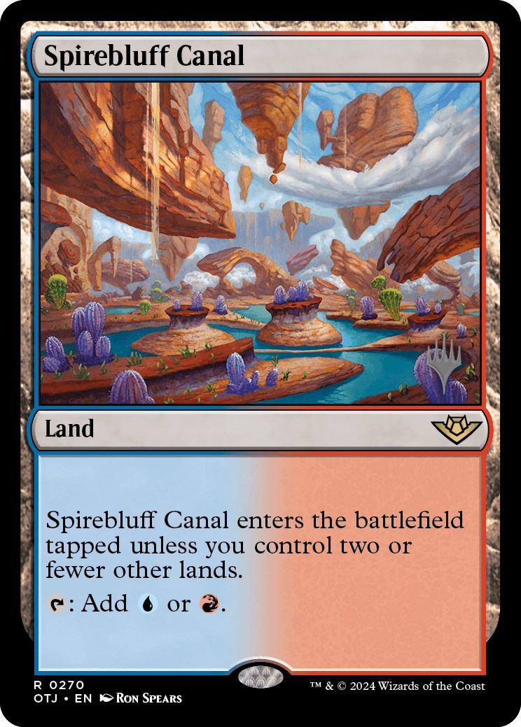 Spirebluff Canal (Promo Pack) [Outlaws of Thunder Junction Promos] | Tables and Towers