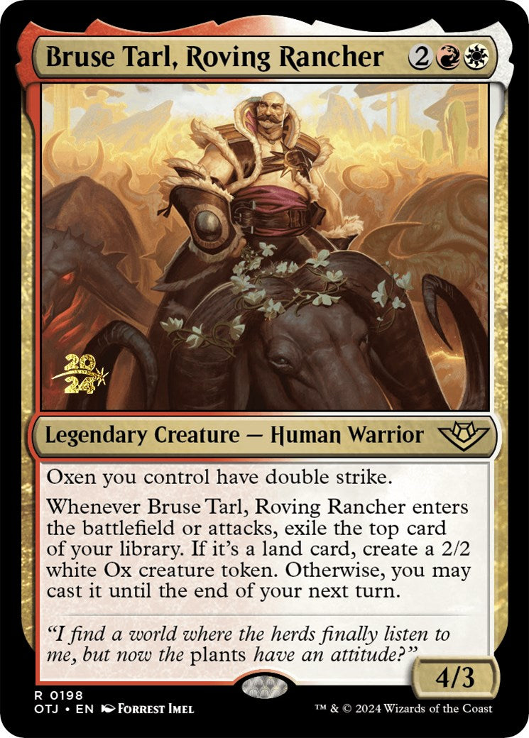 Bruse Tarl, Roving Rancher [Outlaws of Thunder Junction Prerelease Promos] | Tables and Towers