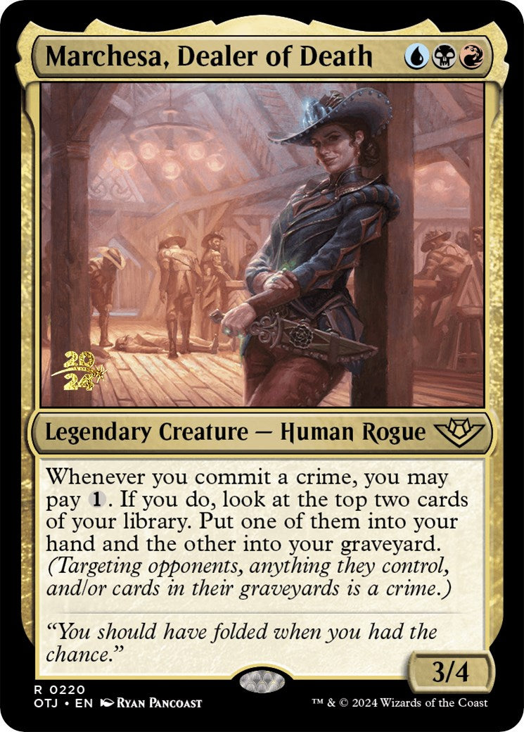 Marchesa, Dealer of Death [Outlaws of Thunder Junction Prerelease Promos] | Tables and Towers