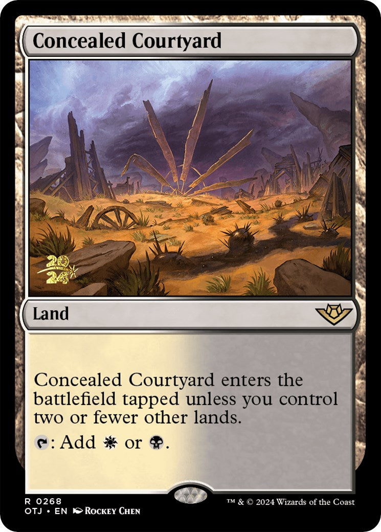 Concealed Courtyard (OTJ) [Outlaws of Thunder Junction Prerelease Promos] | Tables and Towers