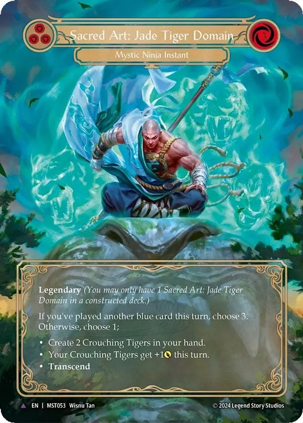 Sacred Art: Jade Tiger Domain (Marvel) [MST053] (Part the Mistveil)  Cold Foil | Tables and Towers