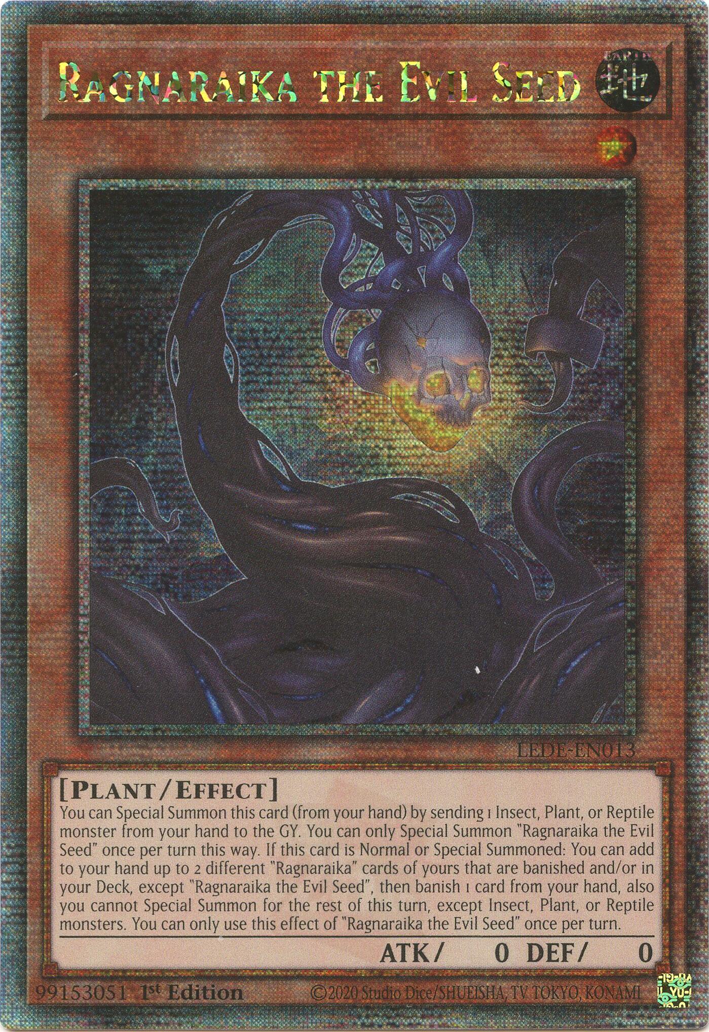 Ragnaraika the Evil Seed [LEDE-EN013] Quarter Century Secret Rare | Tables and Towers