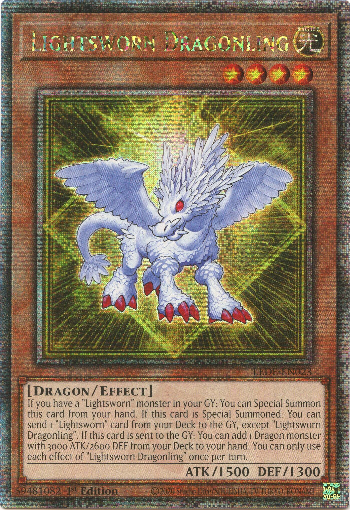 Lightsworn Dragonling (Quarter Century Secret Rare) [LEDE-EN023] Quarter Century Secret Rare | Tables and Towers