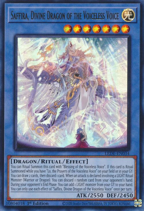 Saffira, Divine Dragon of the Voiceless Voice [LEDE-EN034] Ultra Rare | Tables and Towers