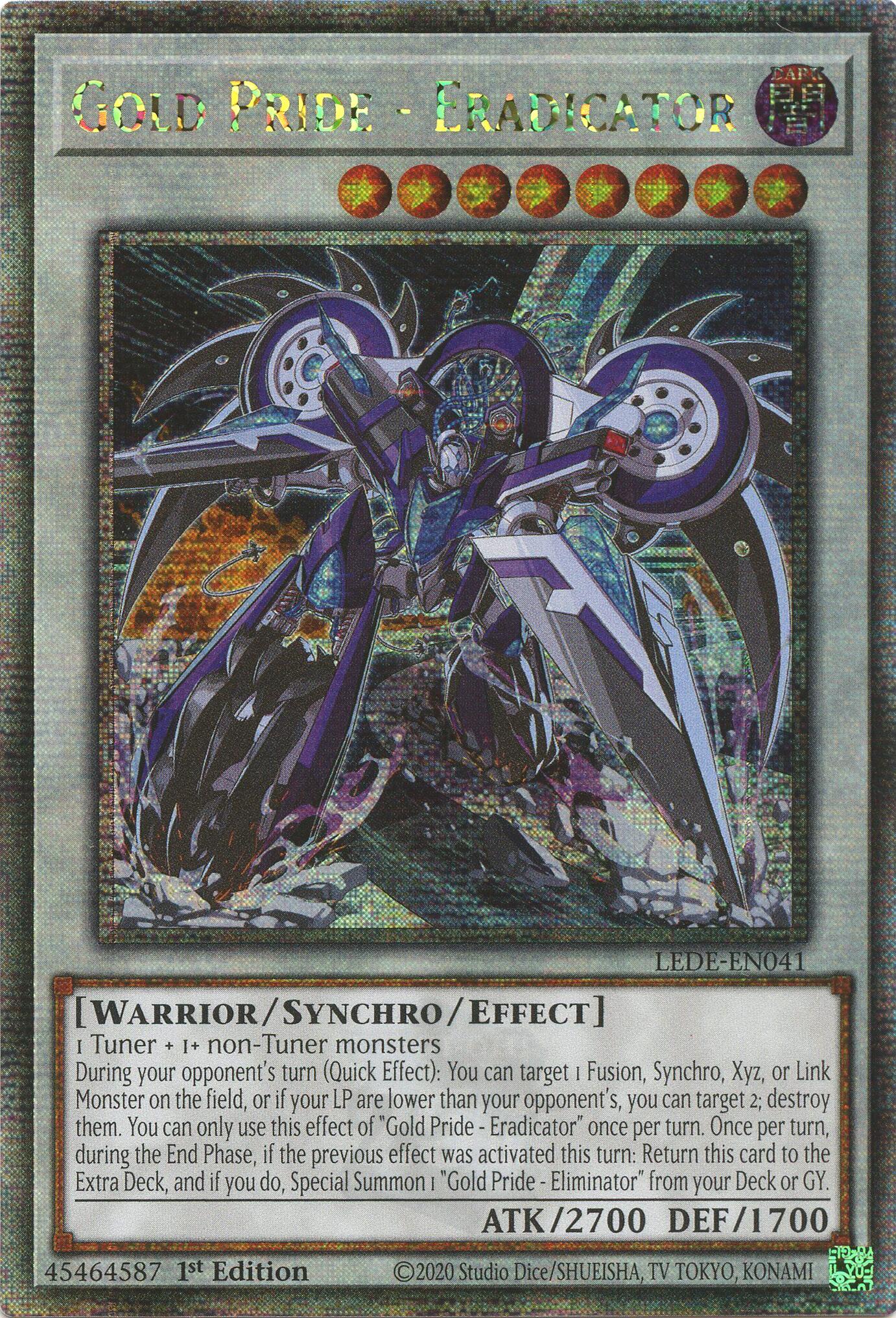 Gold Pride - Eradicator (Quarter Century Secret Rare) [LEDE-EN041] Quarter Century Secret Rare | Tables and Towers