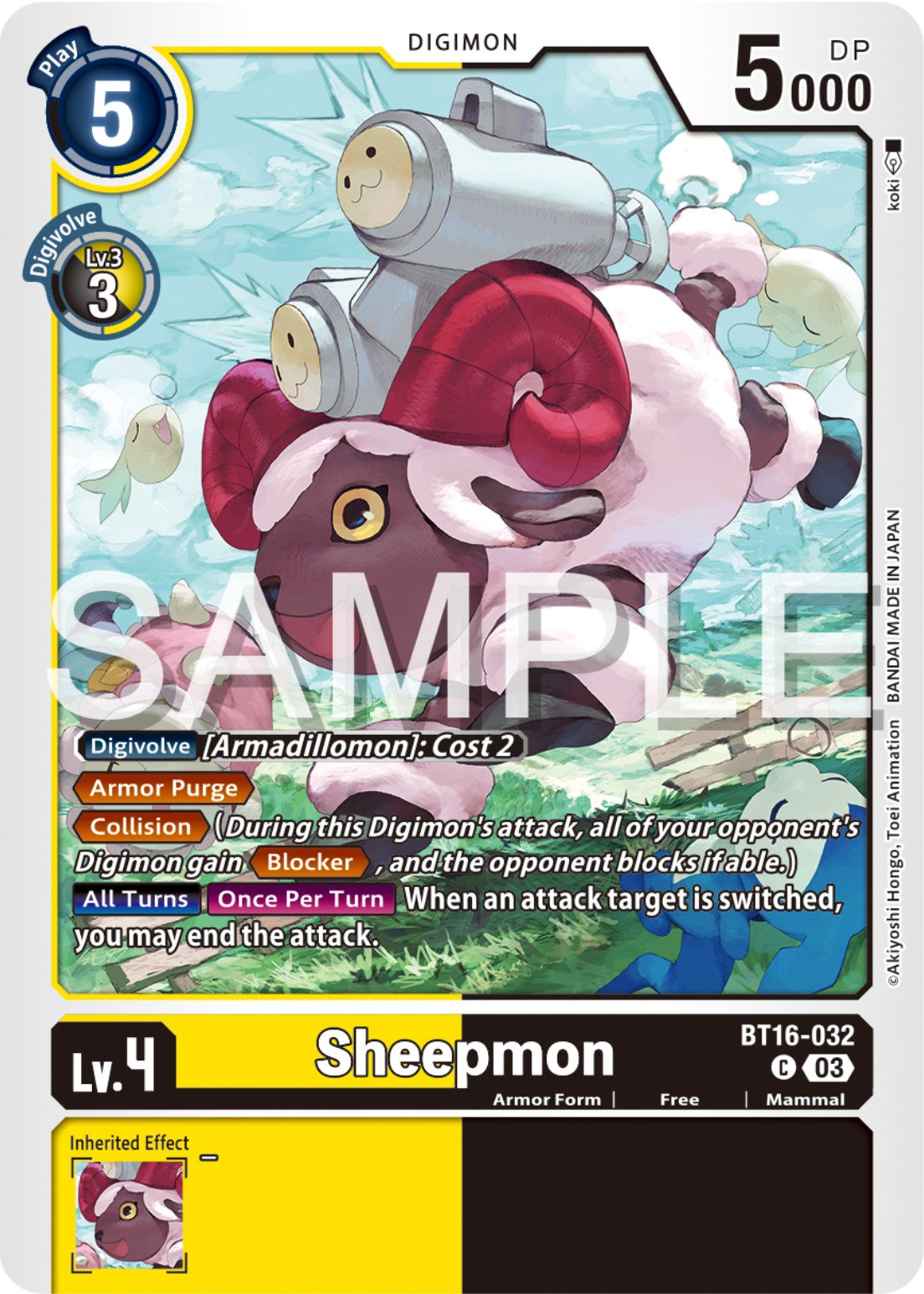 Sheepmon [BT16-032] [Beginning Observer] | Tables and Towers