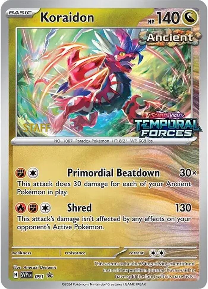 Koraidon (091) (Stamped) (Staff) [Scarlet & Violet: Black Star Promos] | Tables and Towers