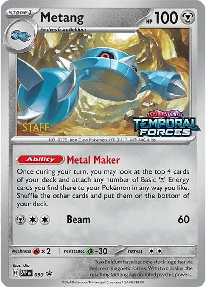 Metang (090) (Staff Prerelease Promo) [Scarlet & Violet: Black Star Promos] | Tables and Towers