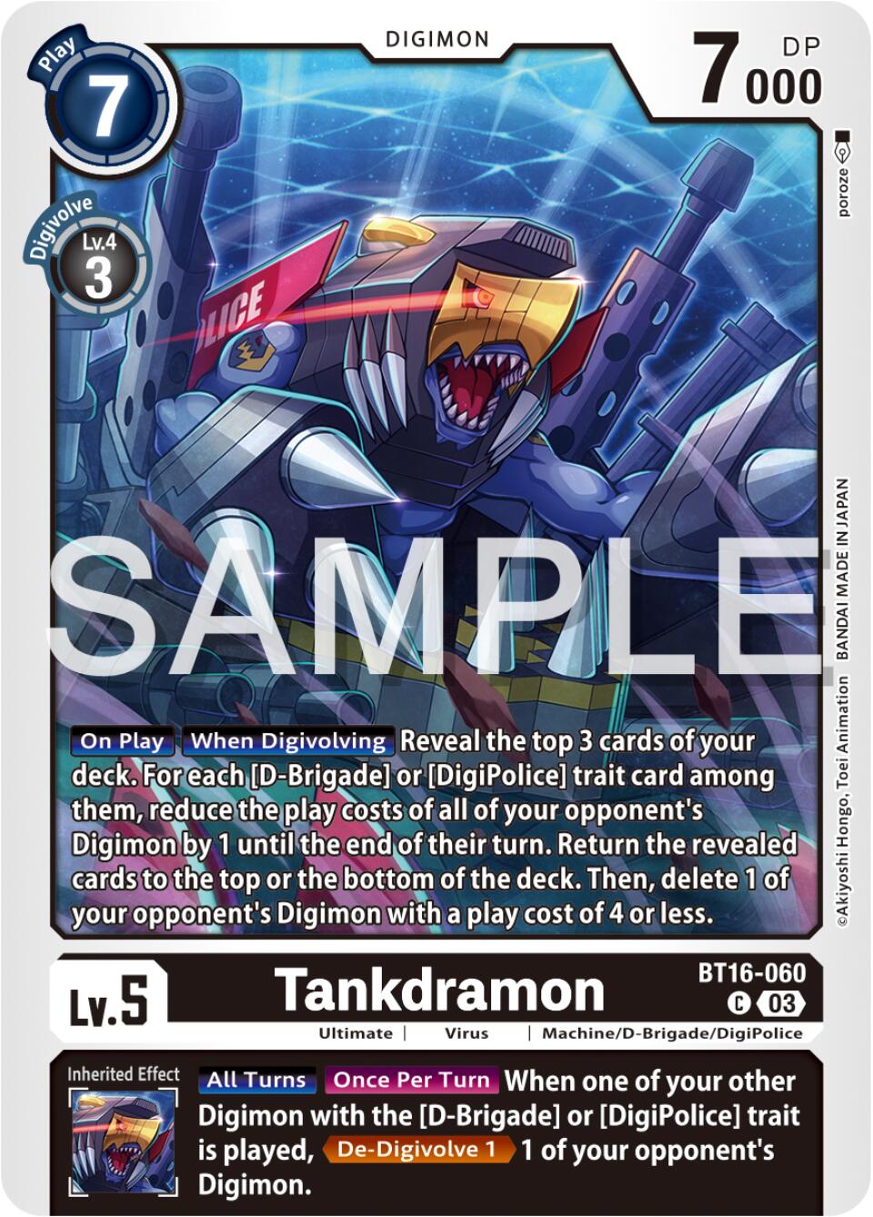 Tankdramon [BT16-060] [Beginning Observer] | Tables and Towers