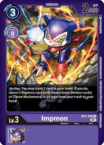 Impmon [BT6-068] (April 2023 Beelzemon Special) [Starter Deck: Beelzemon Advanced Deck Set Pre-Release Cards] | Tables and Towers