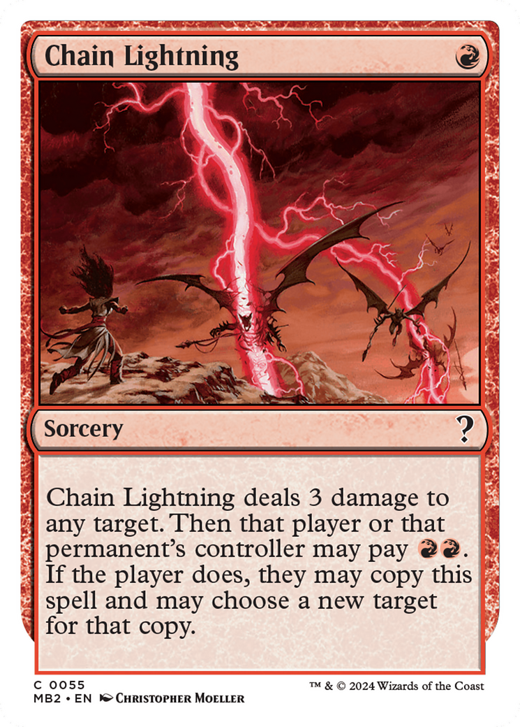 Chain Lightning (White Border) [Mystery Booster 2] | Tables and Towers