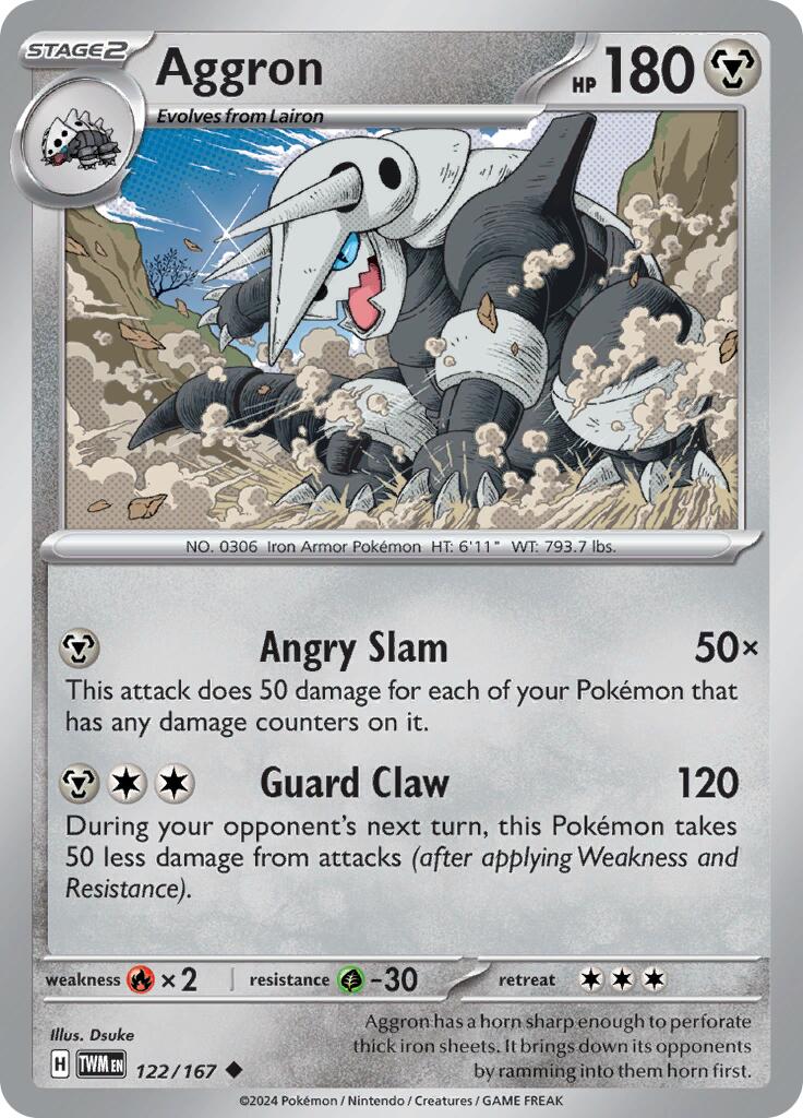 Aggron (122/167) [Scarlet & Violet: Twilight Masquerade] | Tables and Towers