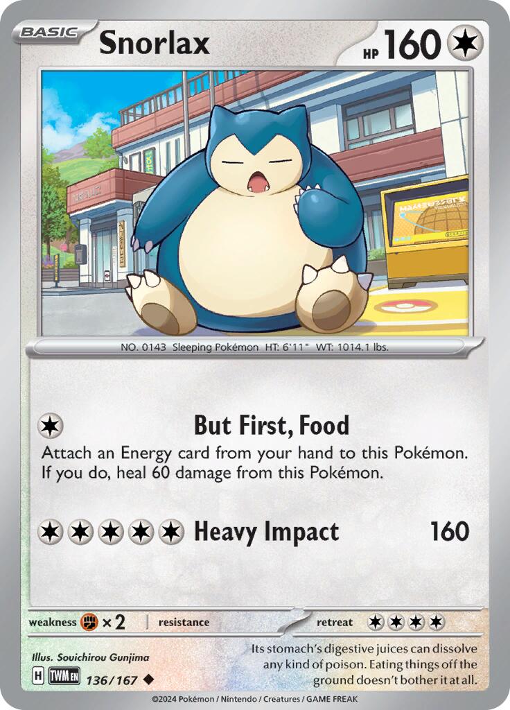 Snorlax (136/167) [Scarlet & Violet: Twilight Masquerade] | Tables and Towers