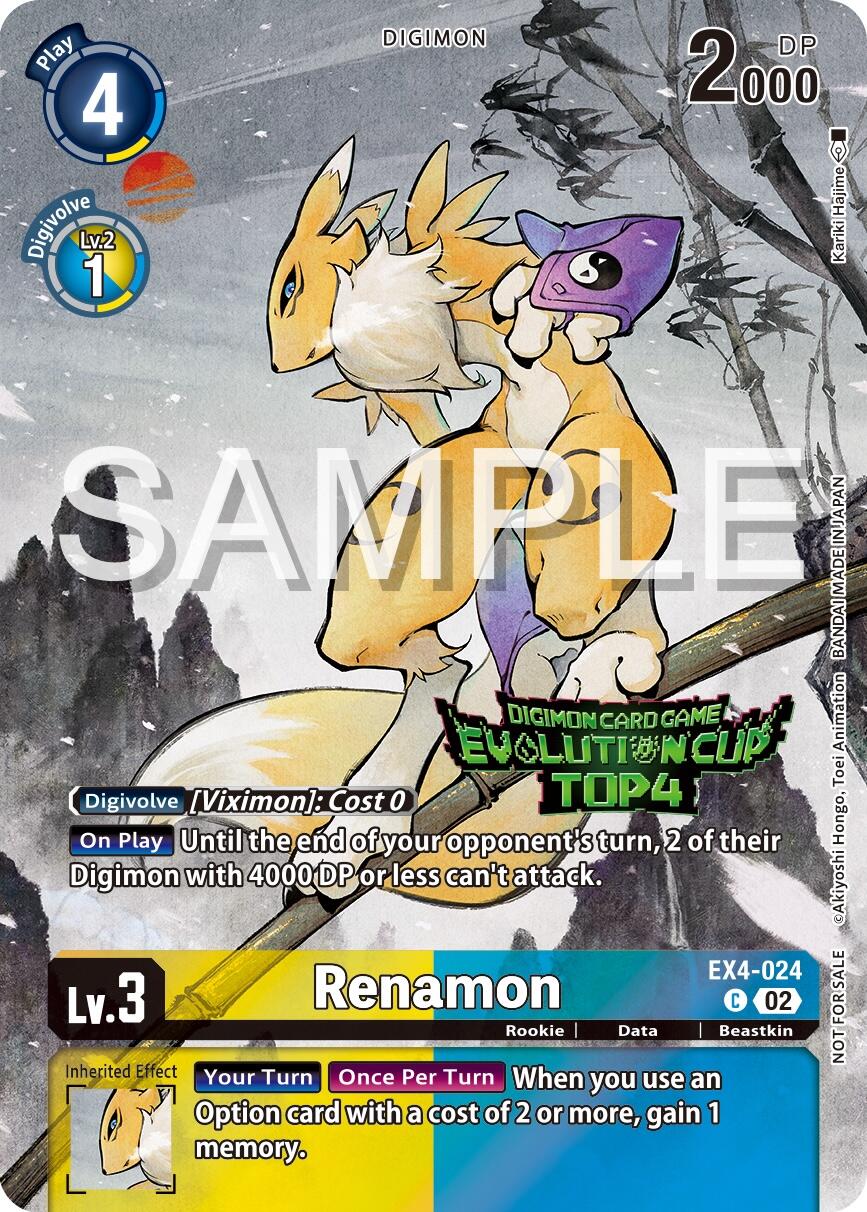 Renamon [EX4-024] (2024 Evolution Cup Top 4) [Alternative Being Booster Promos] | Tables and Towers