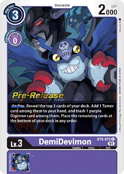 DemiDevimon [BT8-072] [New Awakening Pre-Release Cards] | Tables and Towers