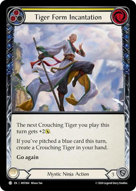 Tiger Form Incantation (Yellow) [MST064] (Part the Mistveil)  Rainbow Foil | Tables and Towers