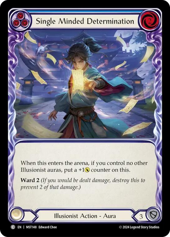 Single Minded Determination (Blue) [MST148] (Part the Mistveil)  Rainbow Foil | Tables and Towers