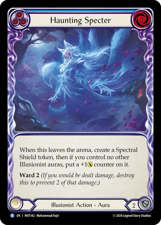 Haunting Specter (Blue) [MST142] (Part the Mistveil)  Rainbow Foil | Tables and Towers