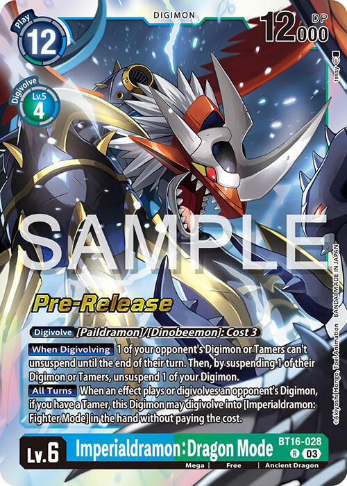 Imperialdramon: Dragon Mode [BT16-028] [Beginning Observer Pre-Release Promos] | Tables and Towers