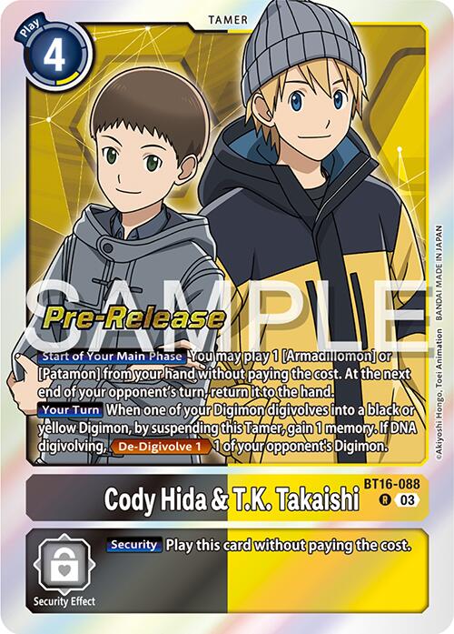 Cody Hida & T.K. Takaishi [BT16-088] [Beginning Observer Pre-Release Promos] | Tables and Towers