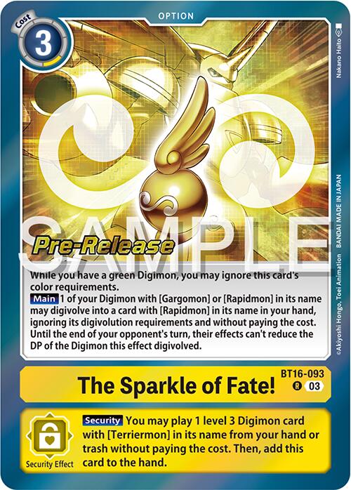 The Sparkle of Fate! [BT16-093] [Beginning Observer Pre-Release Promos] | Tables and Towers