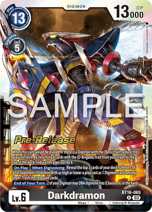 Darkdramon [BT16-065] [Beginning Observer Pre-Release Promos] | Tables and Towers