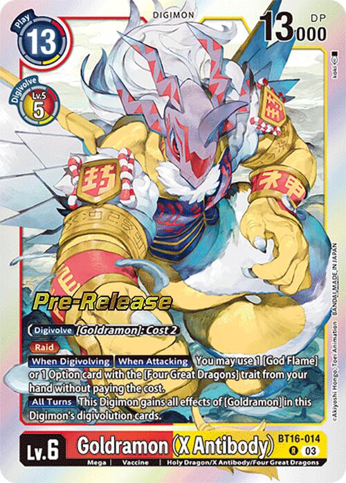 Goldramon (X Antibody) [BT16-014] [Beginning Observer Pre-Release Promos] | Tables and Towers