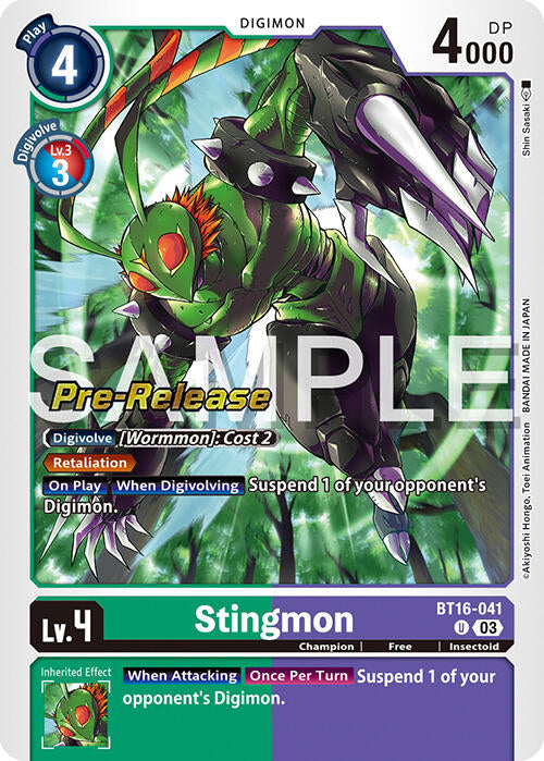 Stingmon [BT16-041] [Beginning Observer Pre-Release Promos] | Tables and Towers