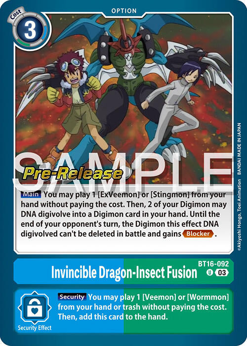 Invincible Dragon-Insect Fusion [BT16-092] [Beginning Observer Pre-Release Promos] | Tables and Towers