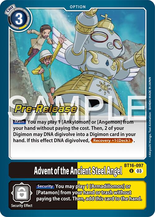 Advent of the Ancient Steel Angel [BT16-097] [Beginning Observer Pre-Release Promos] | Tables and Towers