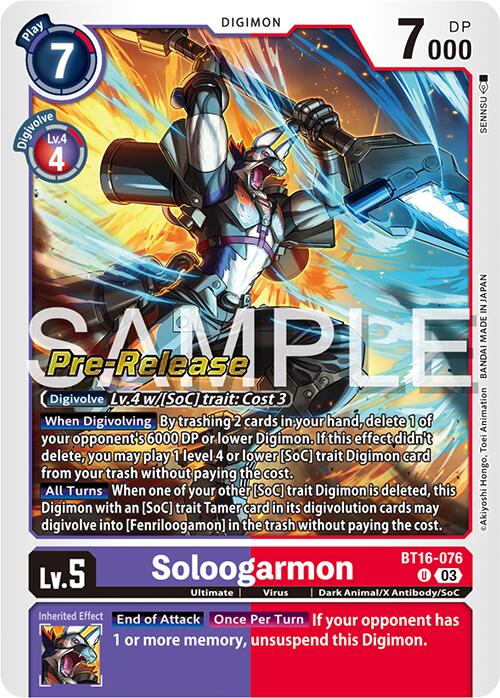 Soloogarmon [BT16-076] [Beginning Observer Pre-Release Promos] | Tables and Towers