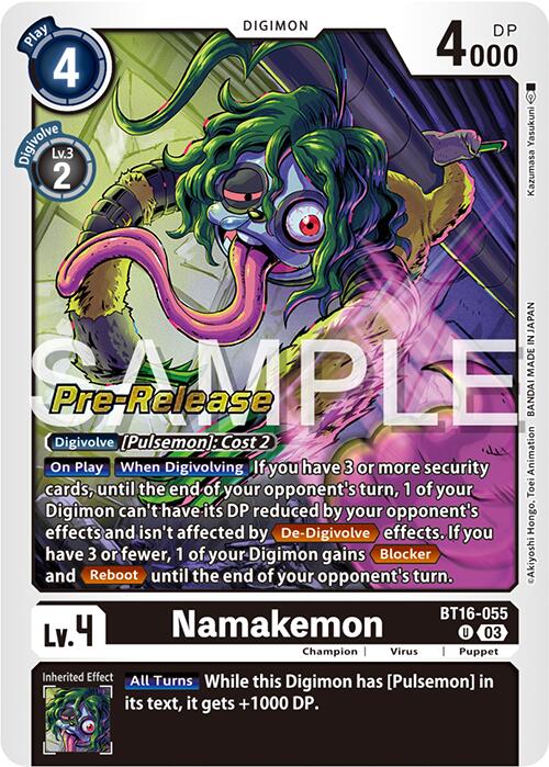 Namakemon [BT16-055] [Beginning Observer Pre-Release Promos] | Tables and Towers