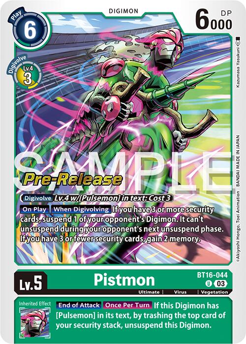 Pistmon [BT16-044] [Beginning Observer Pre-Release Promos] | Tables and Towers