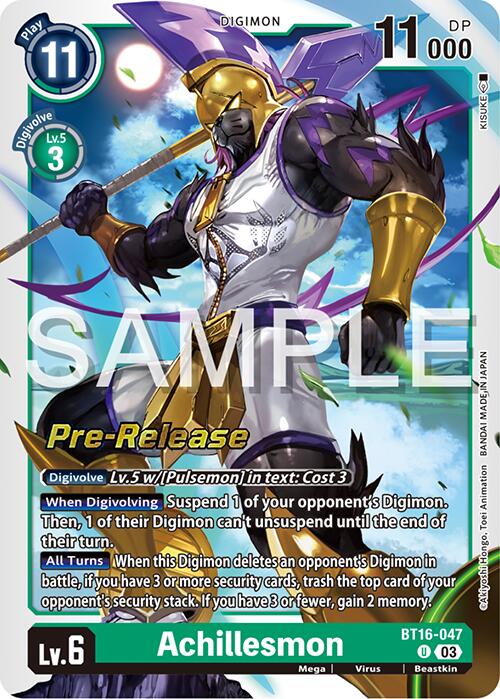 Achillesmon [BT16-047] [Beginning Observer Pre-Release Promos] | Tables and Towers