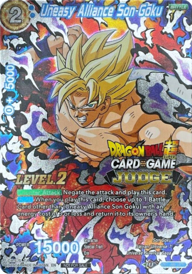 Uneasy Alliance Son Goku (Level 2) (DB1-096) [Judge Promotion Cards] | Tables and Towers