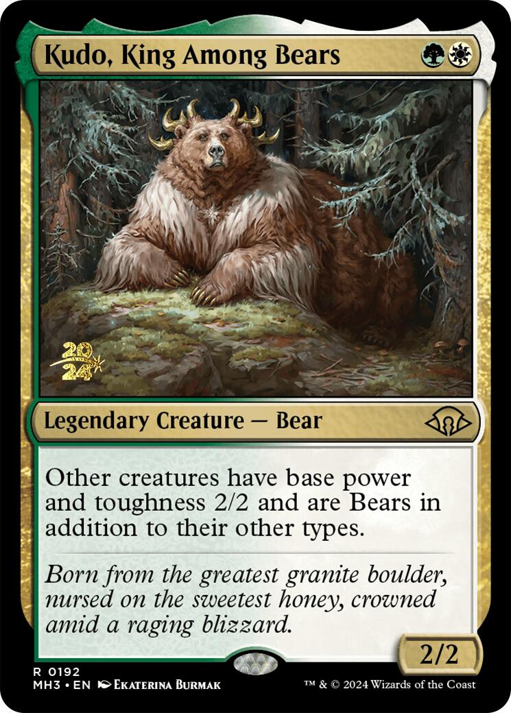 Kudo, King Among Bears [Modern Horizons 3 Prerelease Promos] | Tables and Towers