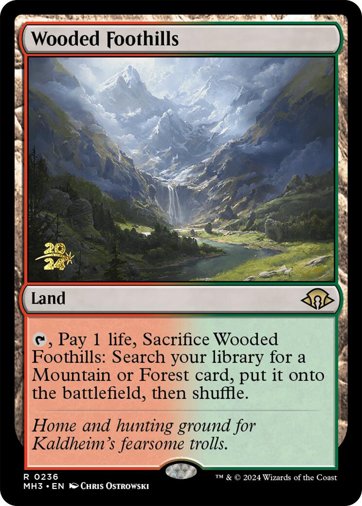 Wooded Foothills [Modern Horizons 3 Prerelease Promos] | Tables and Towers