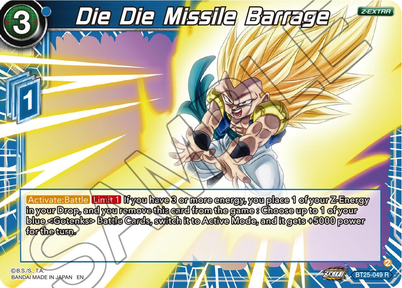 Die Die Missile Barrage (BT25-049) [Legend of the Dragon Balls] | Tables and Towers