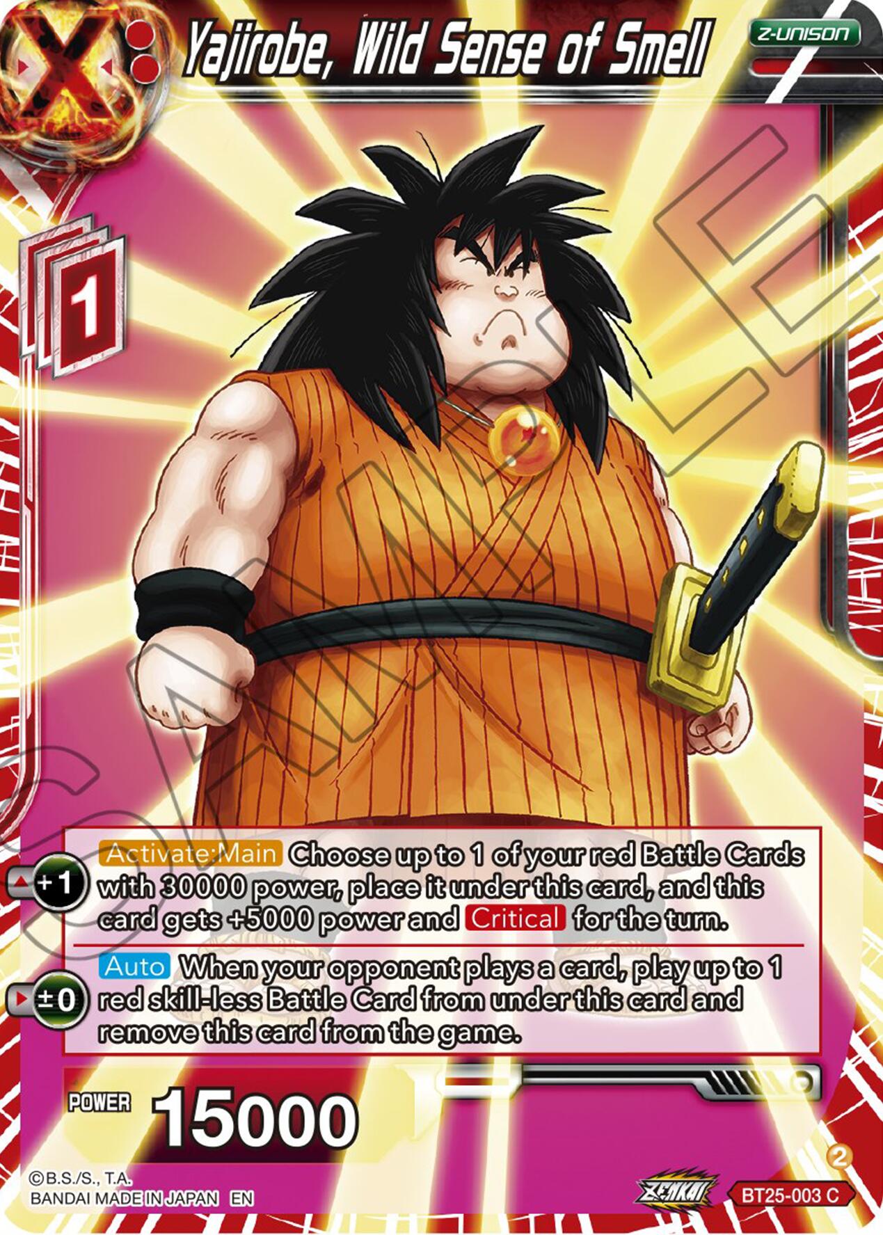 Yajirobe, Wild Sense of Smell (BT25-003) [Legend of the Dragon Balls] | Tables and Towers