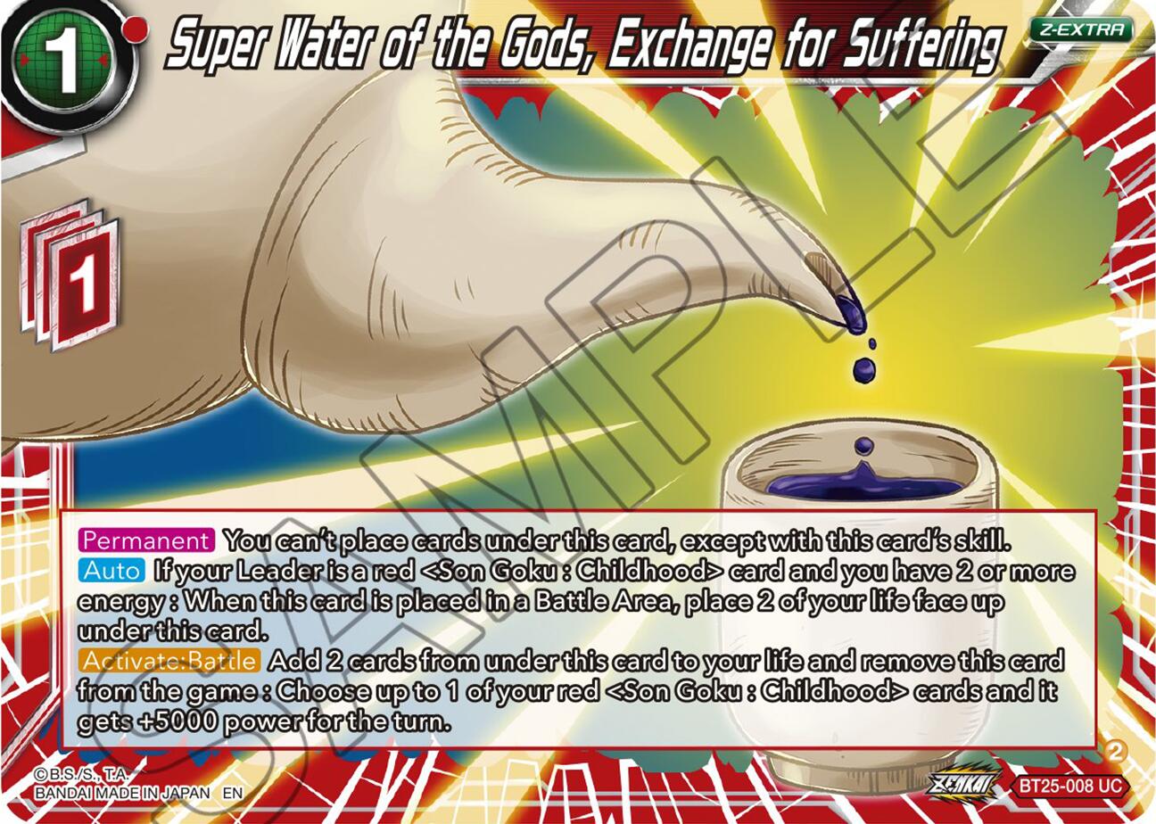 Super Water of the Gods, Exchange for Suffering (BT25-008) [Legend of the Dragon Balls] | Tables and Towers