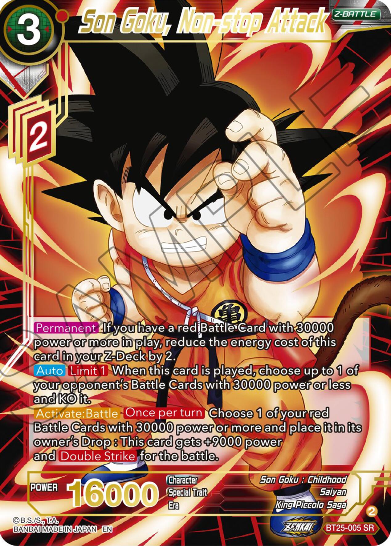 Son Goku, Non-stop Attack (BT25-005) [Legend of the Dragon Balls] | Tables and Towers