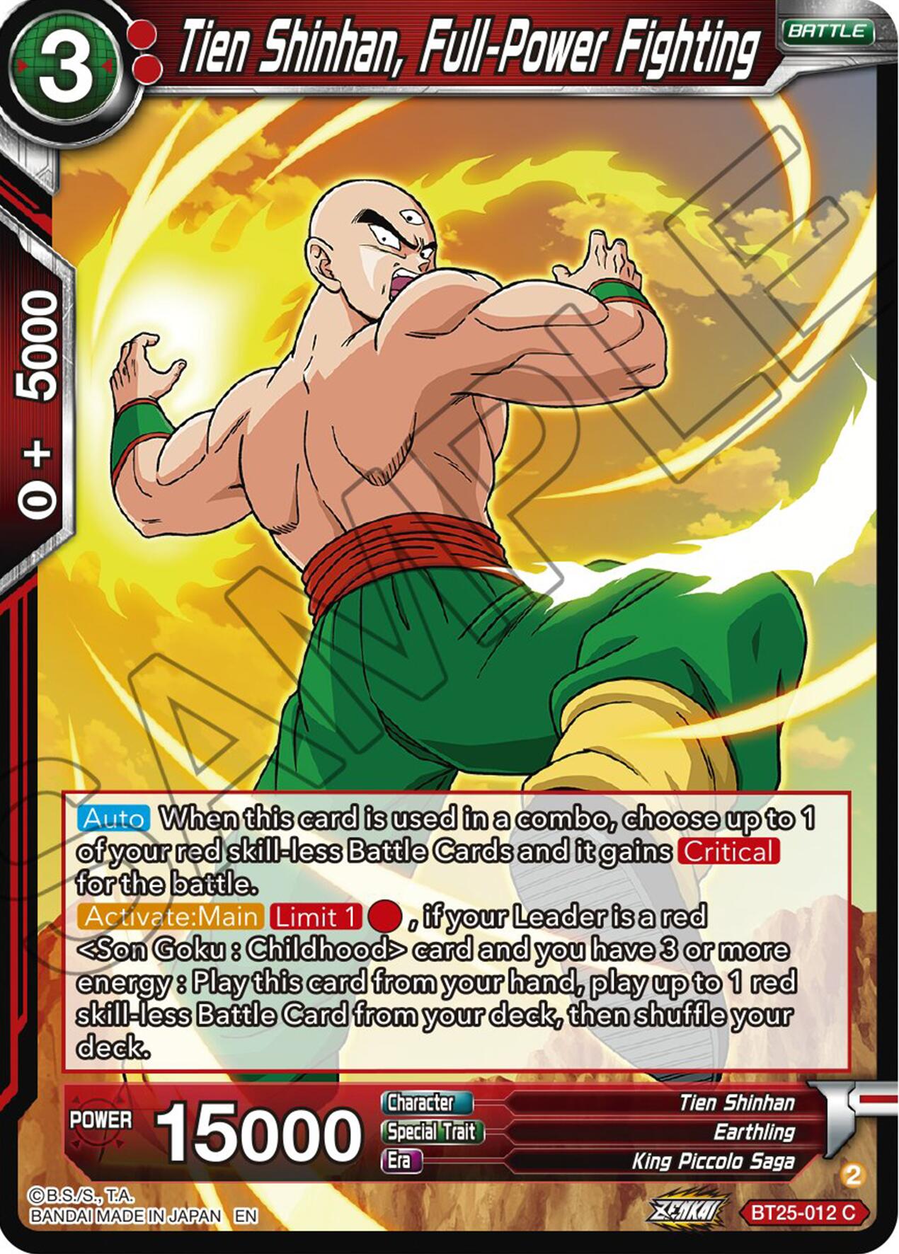 Tien Shinhan, Full-Power Fighting (BT25-012) [Legend of the Dragon Balls] | Tables and Towers