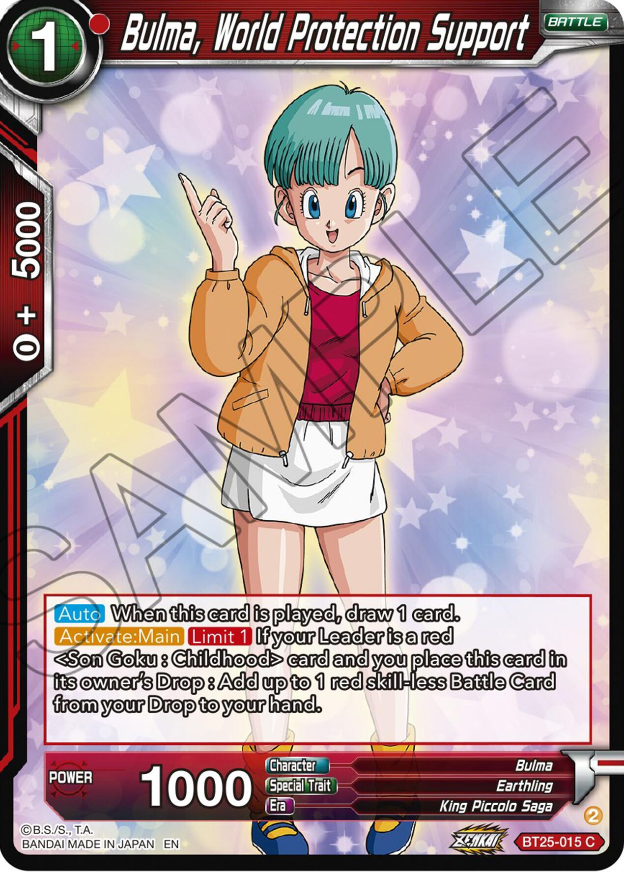 Bulma, World Protection Support (BT25-015) [Legend of the Dragon Balls] | Tables and Towers